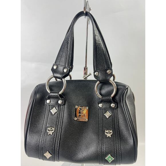 MCM Mini Boston Bag Black 9x5x6 - Picture 1 of 8